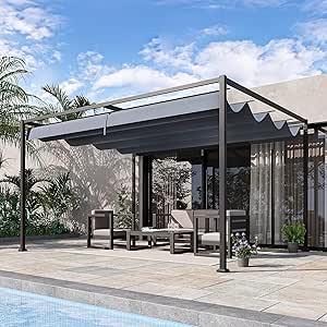 Outsunny 4x3m Retractable Roof Pergola Garden Gazebo Deal