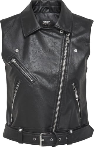 ONLY Vera faux leather biker vest (XS) voor €29,99 bij Bol
