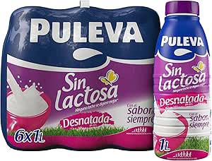 Pack 6 x 1L de Puleva Leche Mañanas Ligeras Desnatada Sin lactosa por 4.83€