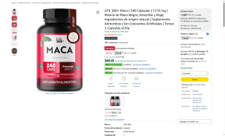 LIFE 360+ Maca 240 Cápsulas por $268 | Oferta Amazon