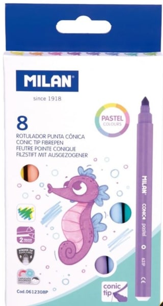 Milán Caja 8 Rotuladores por 1.86€.