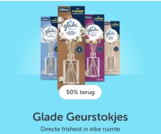 2 stuks Glade Geurstokjes sandalwood & jasmine voor €3,49 na cashback
