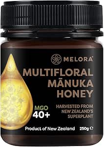 Melora Genuine Manuka Honey - 40 MGO, 250g - 100% Pure & Traceable Manuka from New Ze