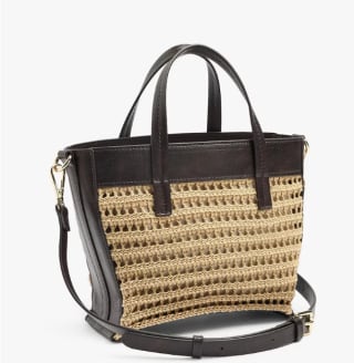 Bolso de mano estilo tote convertible a bandolera con cierre de cuerda en liso Parfoi