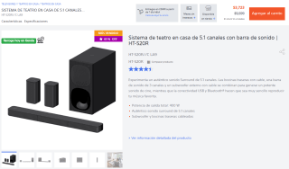 Barra de Sonido 5.1 HT-S20R Sony por $3,016 | Mercado Pago