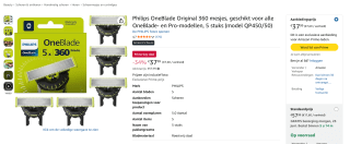 Philips OneBlade scheermesjes voor €37,99