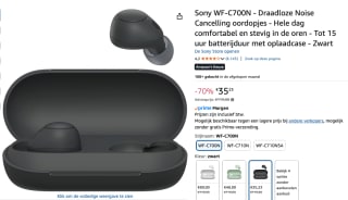 Refurbished Sony WF-C700N - Draadloze Noise Cancelling oordopjes voor €35,23