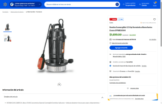 Bomba Sumergible Evans SP1ME050H por $1,699 | Walmart