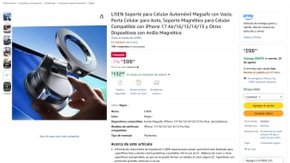 LISEN Soporte para Celular Automóvil Magsafe con Vacío por $179 en Amazon