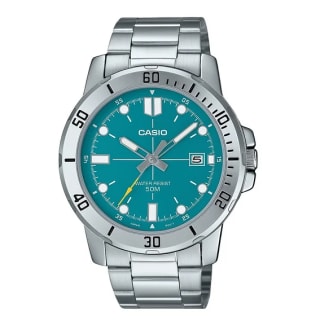 Casio Standard Analog Stainless Steel Turquoise Blue Dial Quartz MTP-VD01D-3E2V Men'