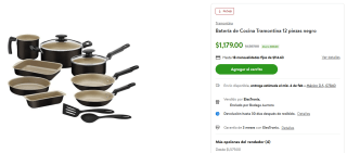 Batería de cocina Tramontina 12pzas por $1,179 | Walmart