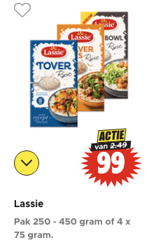 Alle Lassie rijst voor €0.99 bij Dirk