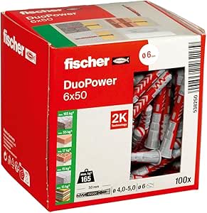 Fischer Duopower pluggen + schroef 6x50mm voor €7,99 met Amazon prime