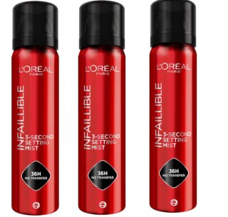 3 Botes de L'Oréal Paris Spray Fijador de Maquillaje, Resistente al Agua por 13.87€