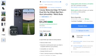 Moto Edge 70 Fusion (Gris) 256GB por $5,193 en Mercado Libre