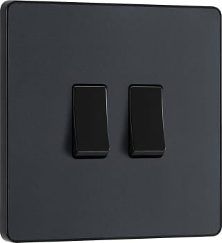 BG Evolve Matt Grey Double Light Switch for £2