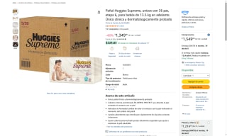Pañal Huggies Supreme Etapa 6 por $1,241 | Oferta Amazon