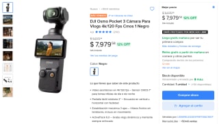 Cámara DJI Osmo Pocket 3 por $7,980 | Oferta Mercado Libre