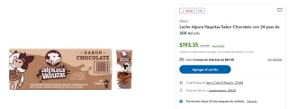 Paquete 24 Alpura Vaquitas 200ML por $193 | Sam's Club