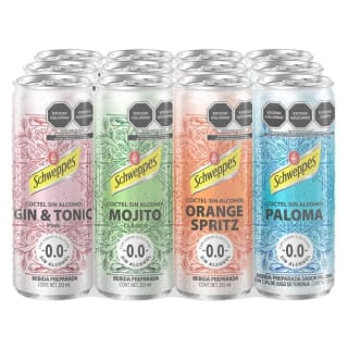 Bebida Preparada Schweppes Mocktails (12 x 355 ml) por $182 en Sam's Club