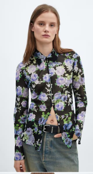 Camisa estampada semitransparente por 2.99€