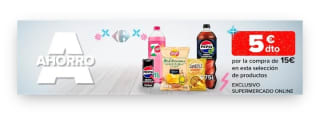 -5€ de Descuento directo por compra de 15€ en Carrefour.