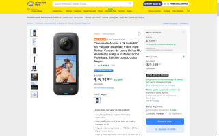 Cámara Insta360 X3 por $4,227 | Mercado Libre