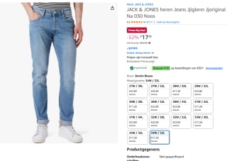 JACK & JONES Glenn Original loose fit - heren jeans voor €17,28 bij Amazon
