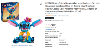 LEGO Disney Stitch 43249 voor €38,24 bij Amazon
