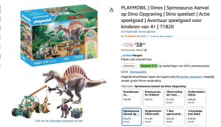 PLAYMOBIL Dinos Spinosaurus aanval 71820 voor €38,59 bij Amazon