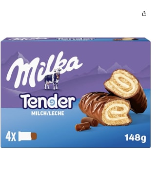 Milka Tender Barritas de Bizcocho 148g por 2,66€ (70% 2da uniddad)
