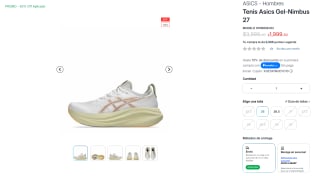 Tenis Asics Gel-Nimbus 27 por $1,999 | InnovaSport