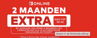2 maanden (60 dagen) extra als je in de Nintendo eShop lidmaatschap koopt