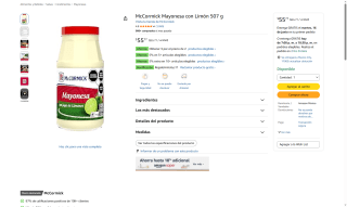 Mayonesa McCormick 507g por $37 | Oferta Amazon