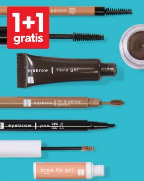 1+1 gratis op wenkbrauw make-up bij HEMA