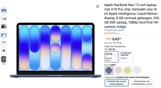 Apple MacBook Neo (2026) 13 inch laptop voor 649 euro