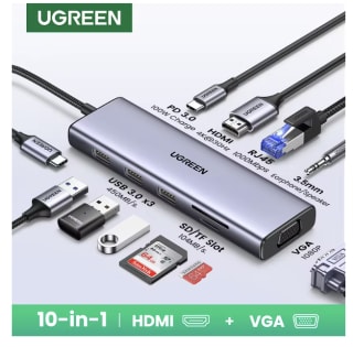 UGREEN Concentrador USB C HDMI 4K60Hz RJ45 PD100W USB 30 por 21,79€