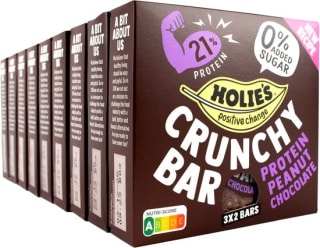 9 Pack Holie's Crunchy Bar Protein Peanut Chocolate 3x2 repen voor €16,29 bij Bol