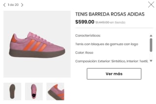 Tenis Barreda Rosas Adidas por $599 | Oferta Privalia