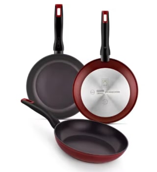 Bra Set 3 Sartenes Red Diamond, Lote 18cm + 22cm + 26cm, Aluminio Forjado por 32.63€