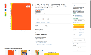 Cuaderno Espiral Scribe ESCOLAR_PLUS por $18 | Oferta Amazon