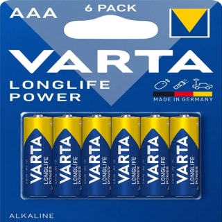 Piles LONGLIFE VARTA POWER AAA x6 à 1,79€
