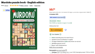Murdoku 80 Murder Mystery Logic puzzels voor €10,60 bij bol