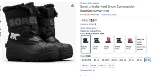 Sorel kids snow boots voor €36 bij Amazon