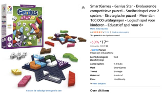 Smart Games - Genius Star - 2 spelers voor €17,49 bij Amazon