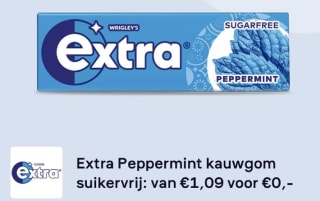 Extra Peperrmint/Spearmint kauwgom suikervrij gratis na cashback via Scoupy