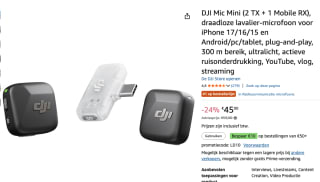 DJI Mic Mini (2 TX + 1 mobiele RX), draadloze microfoon voor €45 bij Amazon