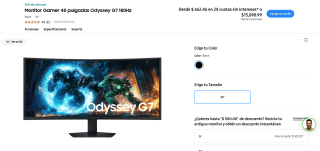 Monitor Ultrawide 40" Samsung Odyssey G7 por $10,374