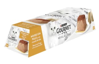 Gourmet Revelations mousse de pollo para gatos adultos pack 24 pirámides a 18,18€