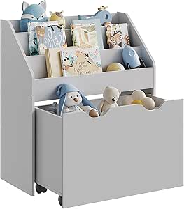 SONGMICS Estantería Juguetes con 3 Compartimentos con caja juguete móvil por 41.99€